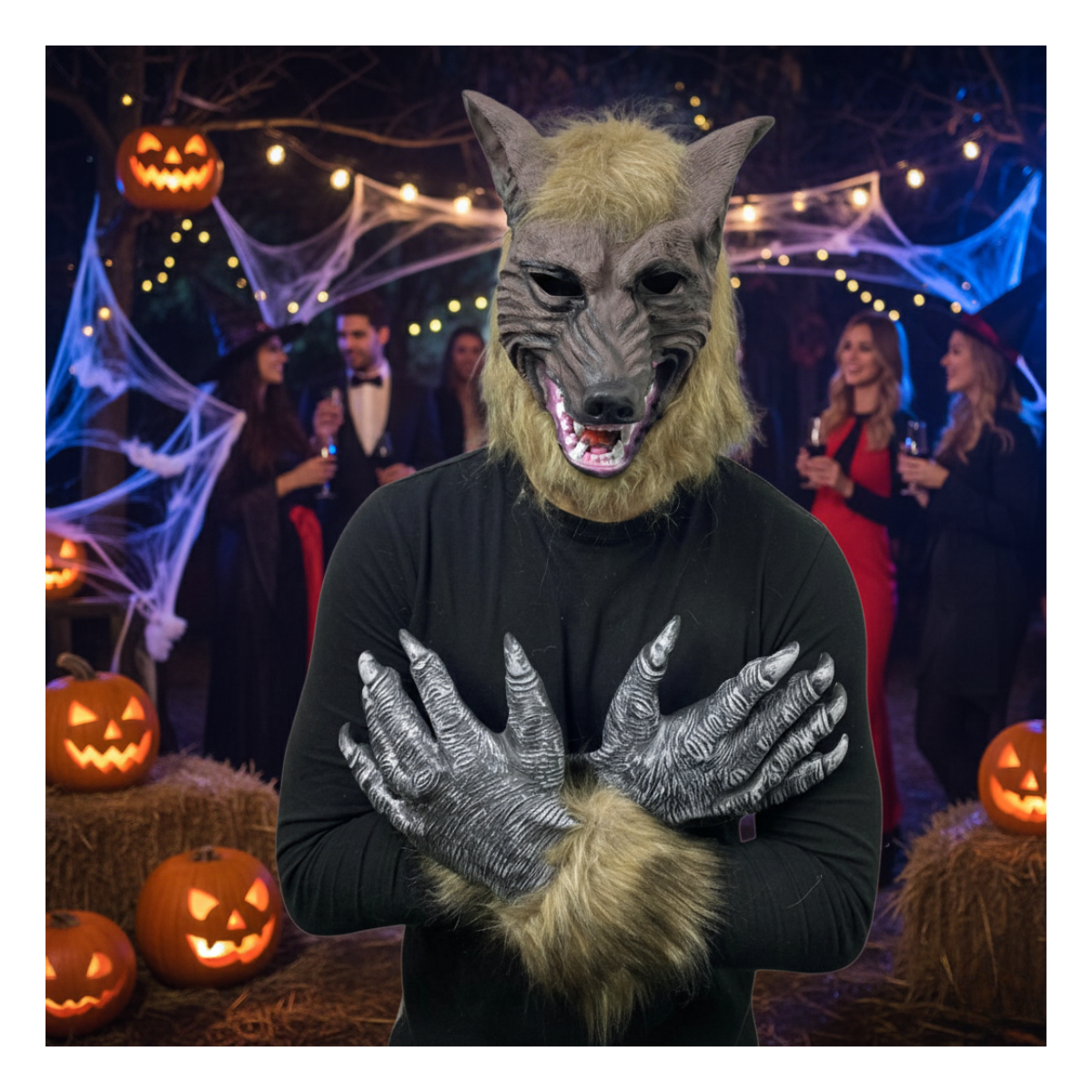 Máscara Hombre Lobo Cosplay Disfraz Halloween 2025-5