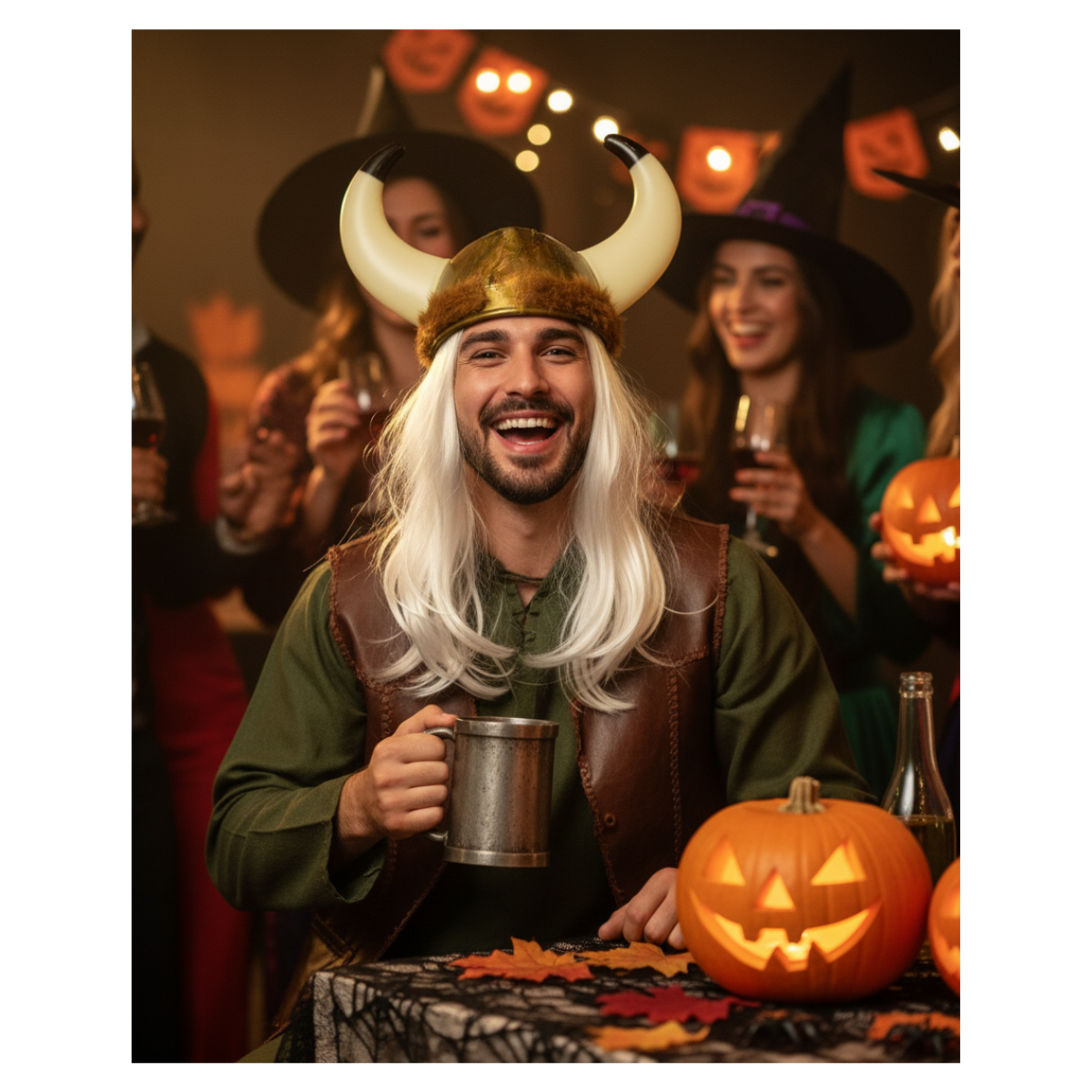 Gorro Sombrero Con Peluca Vikingo Fiestas Halloween 2025-3