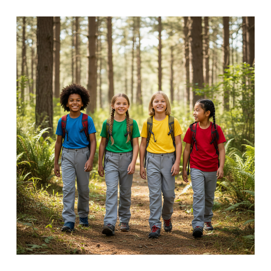 Pantalon Softshell Cintura Mixta Para Niños Con Micropolar Senderismo-5