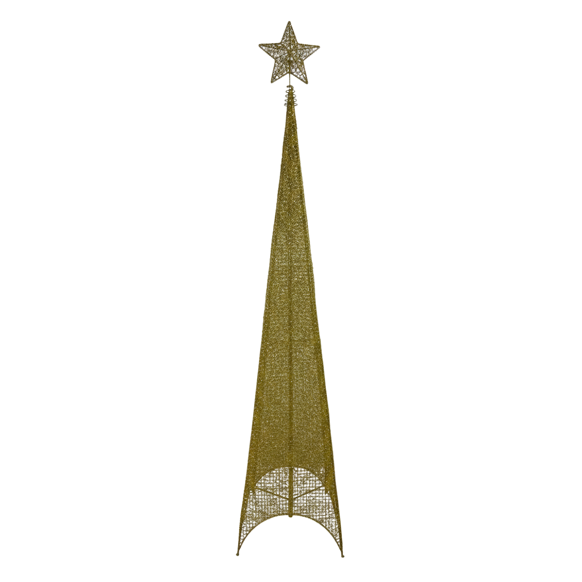 Árbol De Navidad Dorado Modelo Pirámide Luces Led-2
