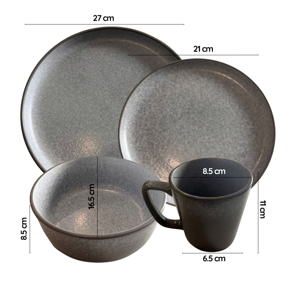 Set De Vajilla Completo 16 Piezas Stoneware Diseño Orgánico-4