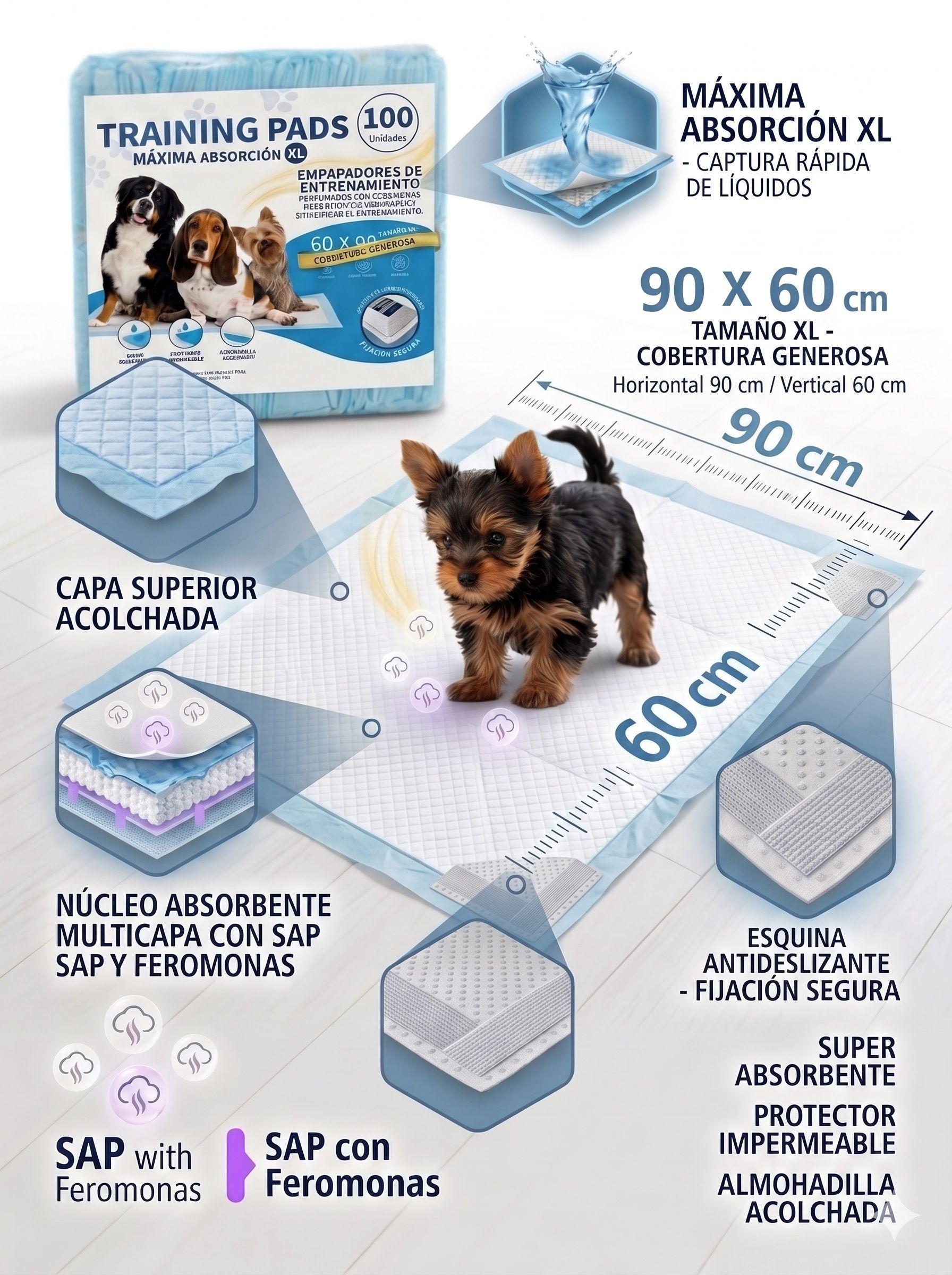 Sabanillas Premium para Perros 90x60 cm Super Absorbentes Pack 40-2