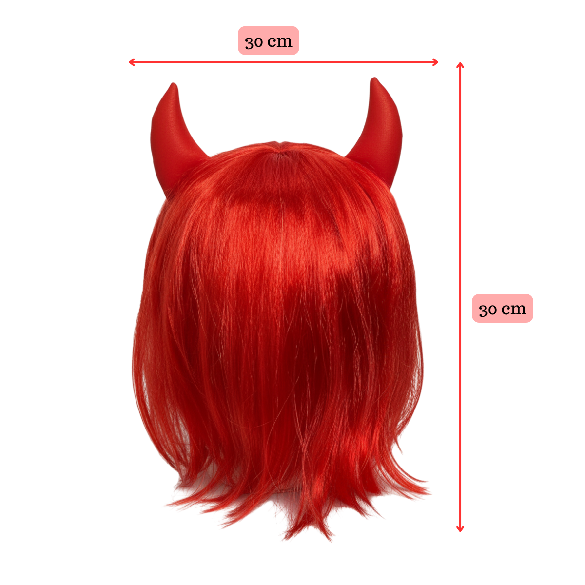 Peluca De Diablita Roja Noche Brujas Halloween 2025-4