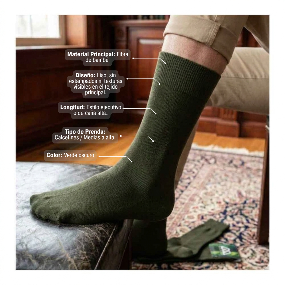 Par Calcetines Bambú Lisos Unicolor Talla Única-2