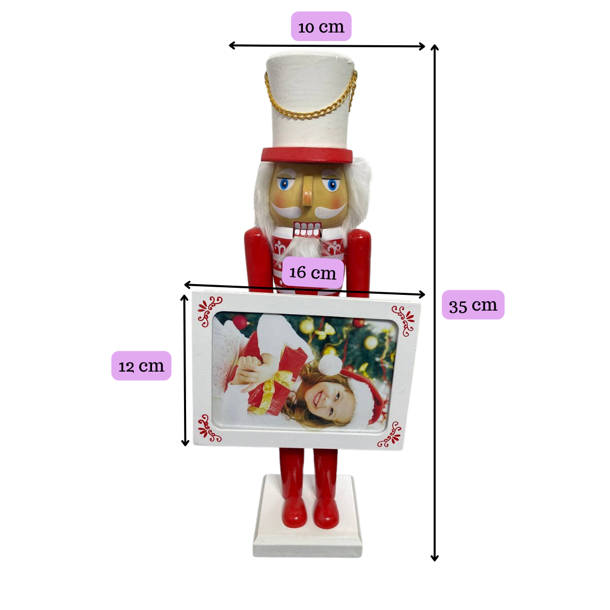 Cascanueces Soldado Navidad Con Porta Retrato Decoración Navidad 2025-5