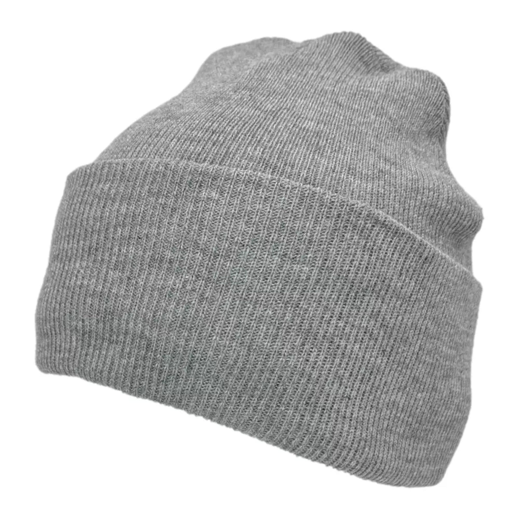 Gorro Beanie De Lana Adulto Con Doblez Negro Forro Polar-2