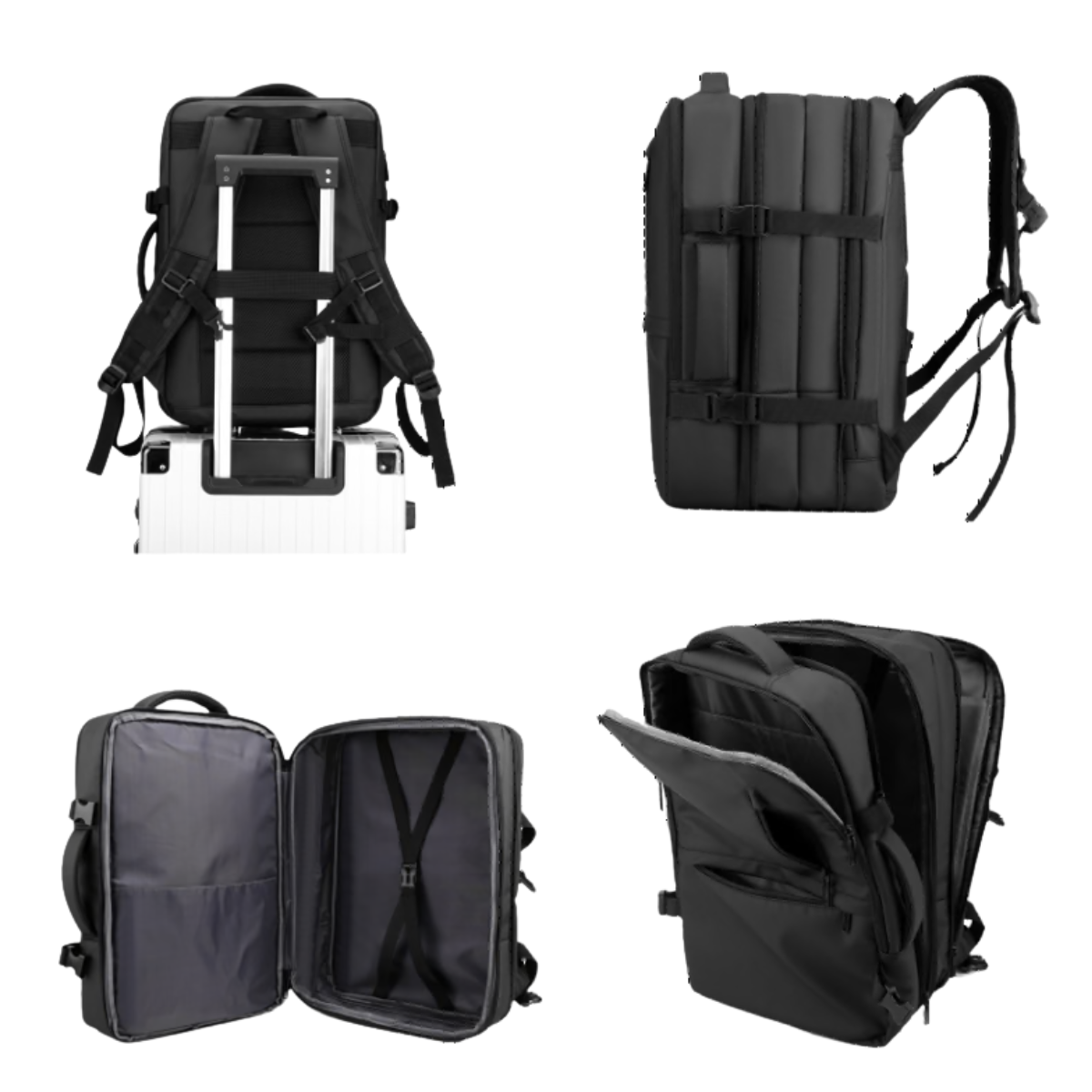 Mochila Bolso Expandible 5 Compartimientos, 4 Cierres-2