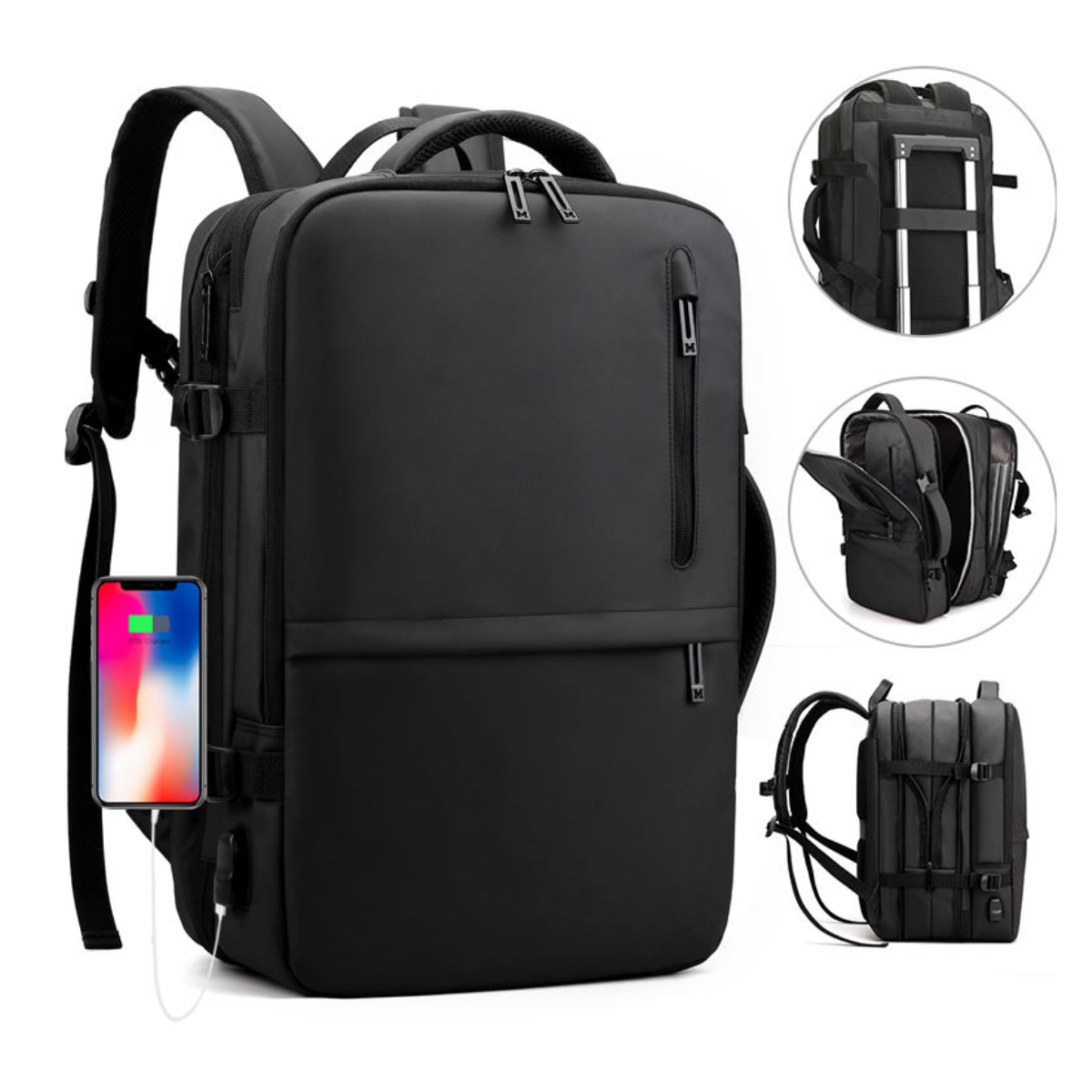 Mochila Bolso Expandible 5 Compartimientos, 4 Cierres-3