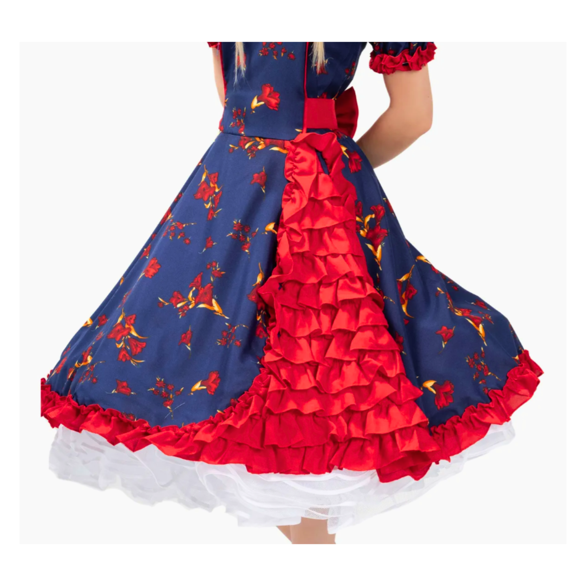 Vestido Huasa Chinita Floreado Mujer Adulta Varios Colores-1