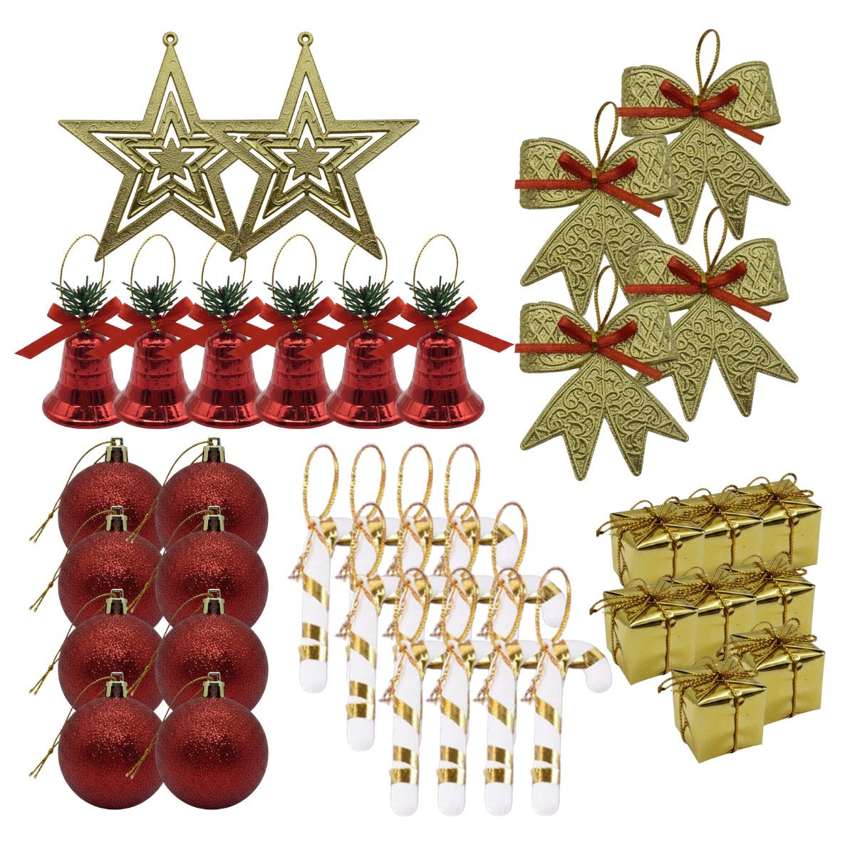 Pack Accesorios Para Arbol De Navidad Bolas Pinos Mix Colores-3