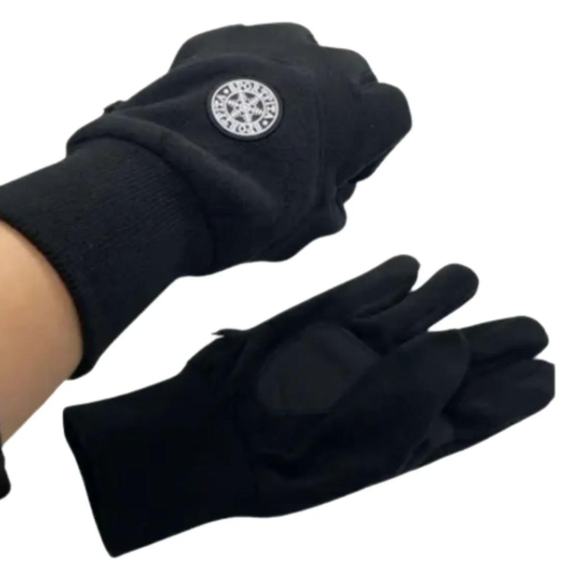 Pack 12 Guantes  De Polar Táctiles Para Hombre Color Negro-3