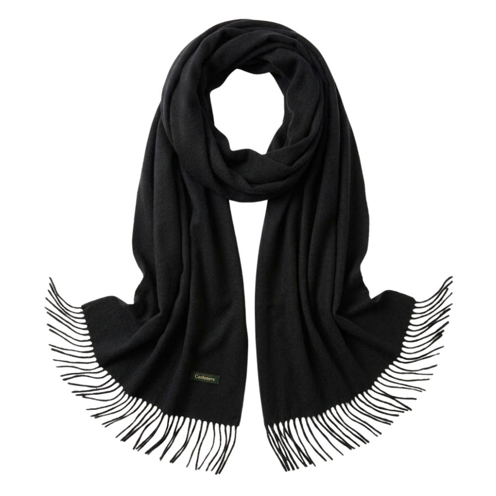 Bufanda de Cashmere Suave de Invierno con Flecos-1