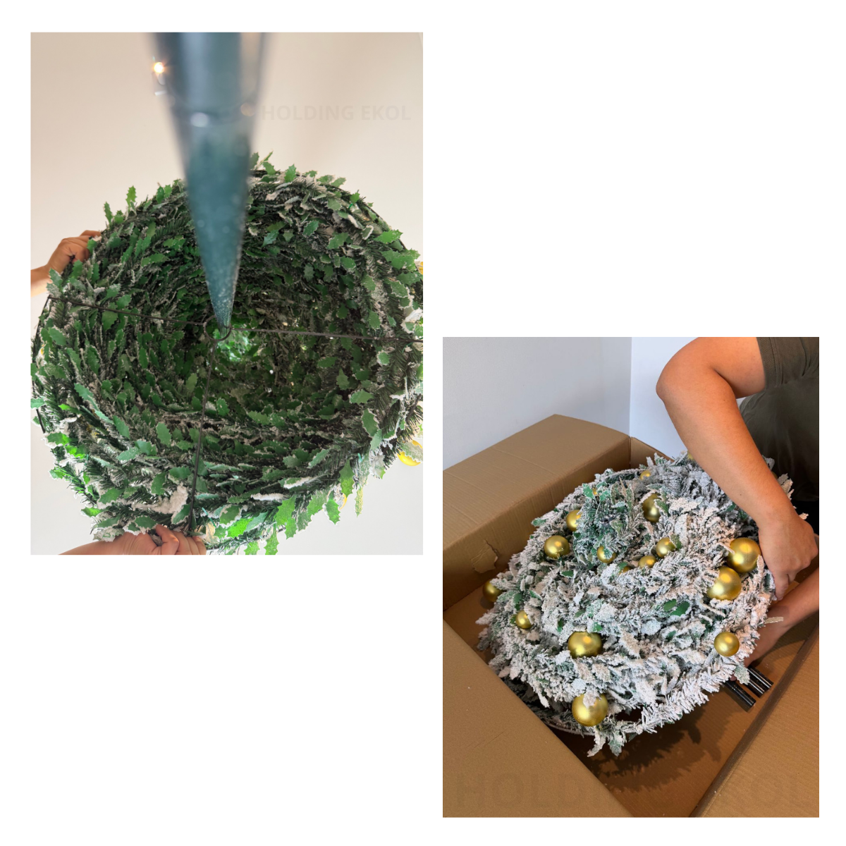 Árbol De Pascua Premium 2.10 M Pino De Navidad Plegable Nevado Adornos-4