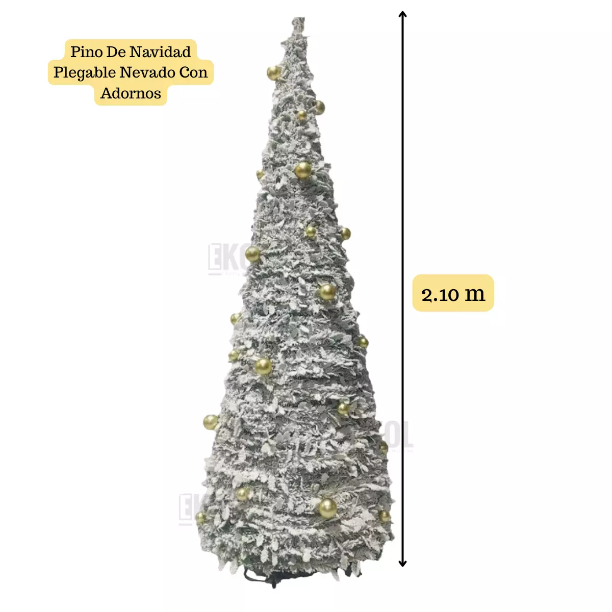 Árbol De Pascua Premium 2.10 M Pino De Navidad Plegable Nevado Adornos-7