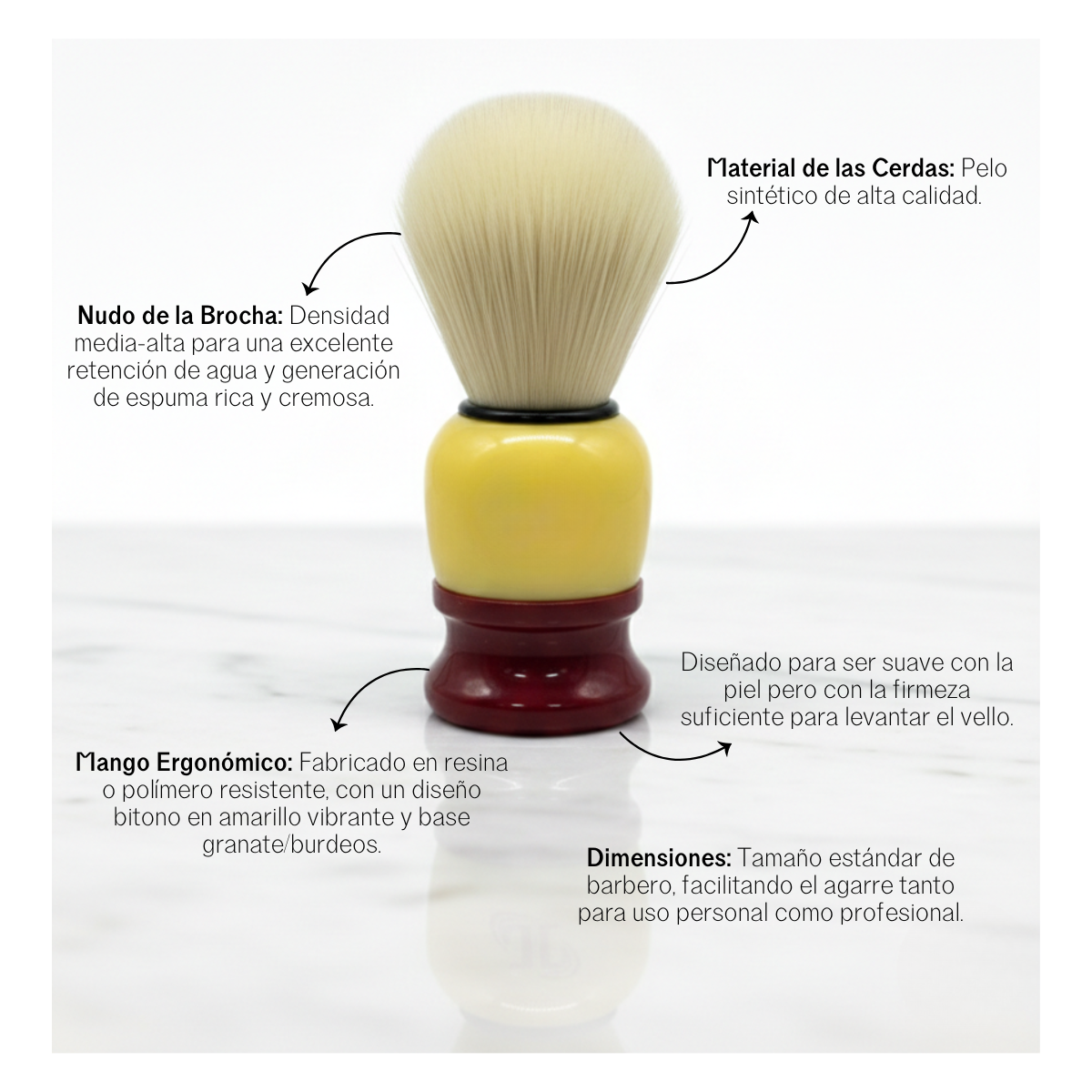 Pack 12 Brochas Hisopo De Madera Para Barba - Peluquería Barbería-2