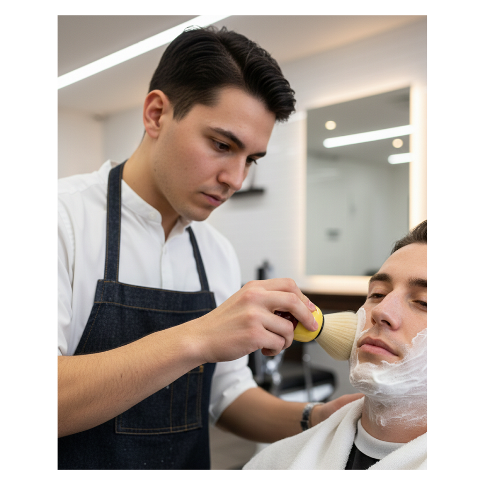 Pack 12 Brochas Hisopo De Madera Para Barba - Peluquería Barbería-3