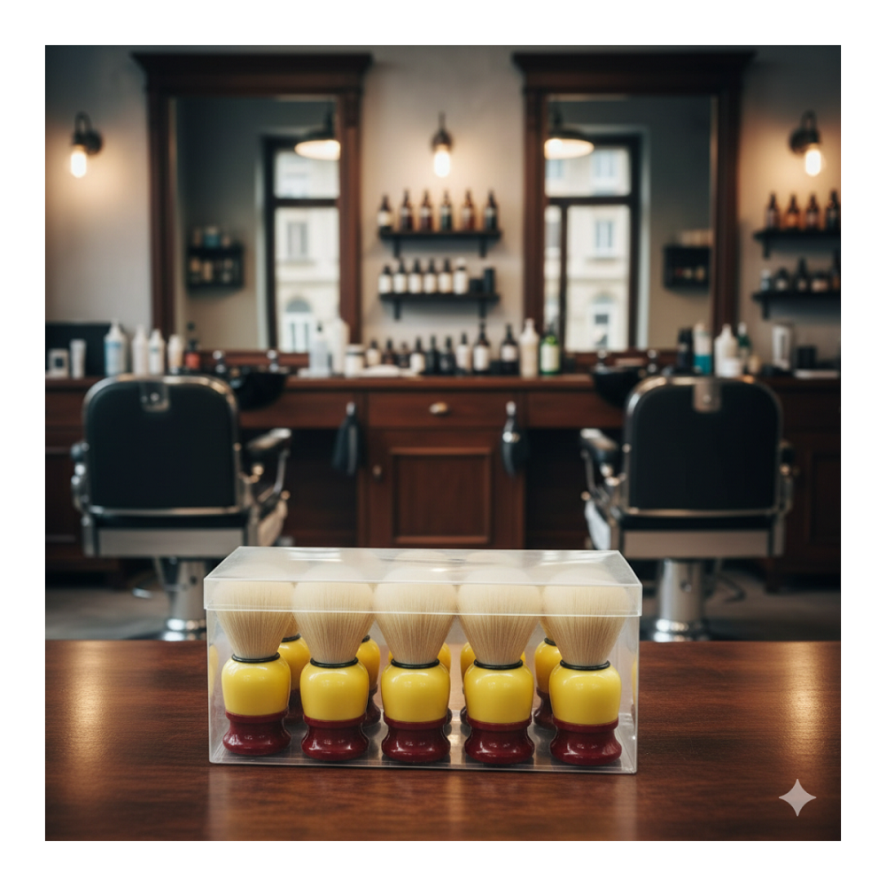 Pack 12 Brochas Hisopo De Madera Para Barba - Peluquería Barbería-4