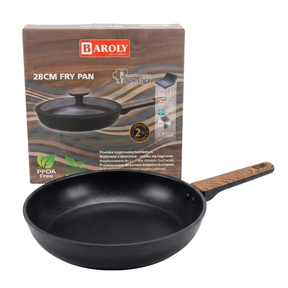 Sartén De Aluminio Antiadherente Baroly 28cm Con Tapa Pfoa Free-2