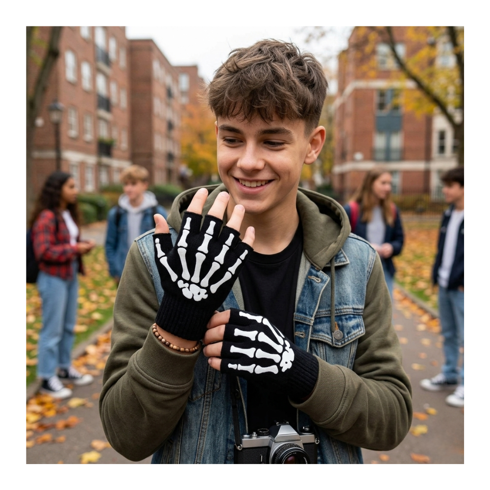 Guantes Sin Dedos Tácticos Calavera - Bicicleta Moto Gym Unisex-6