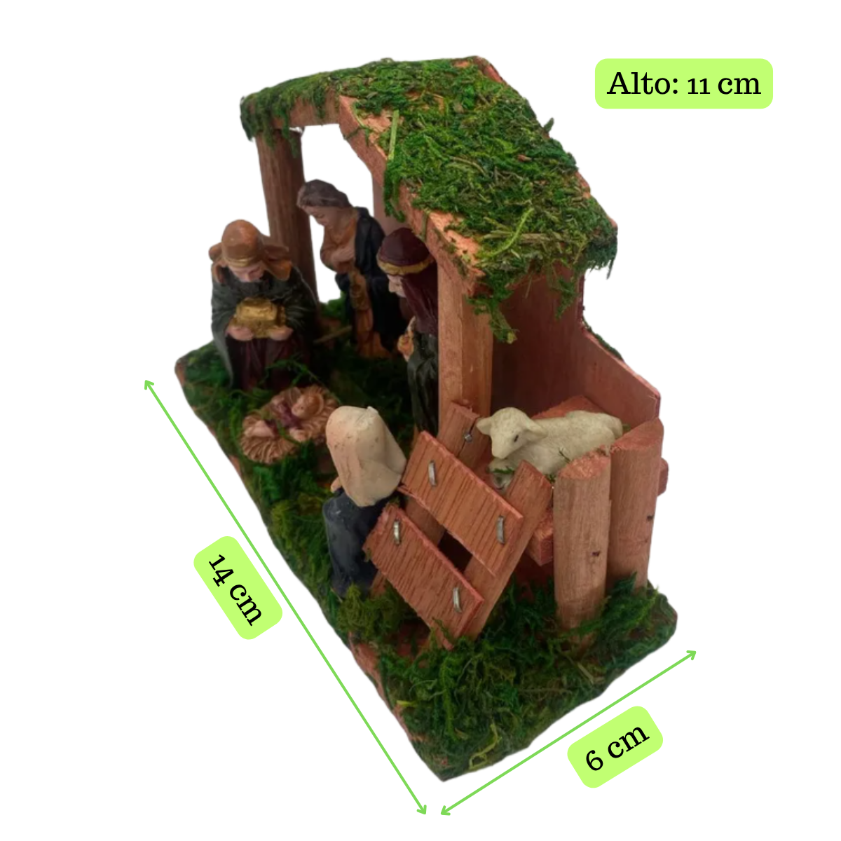 Pesebre Navideño 14x11x6 cm Decoracion Navidad 2025-3