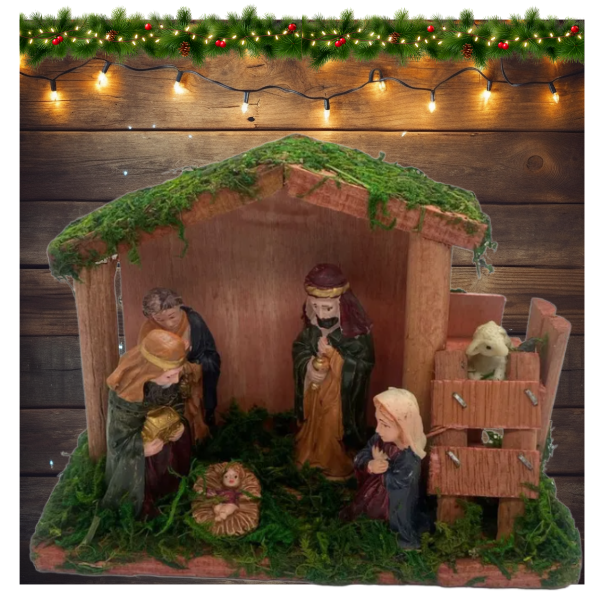 Pesebre Navideño 14x11x6 cm Decoracion Navidad 2025-4