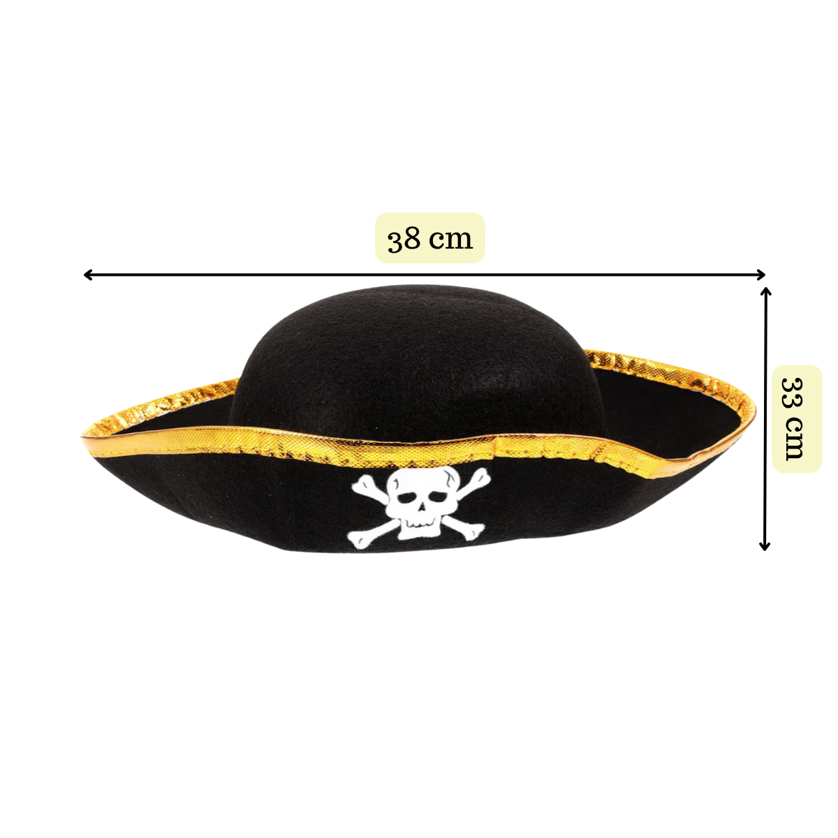 Gorro Pirata Borde Dorado Disfraz Niño/Adulto Halloween 2025-4