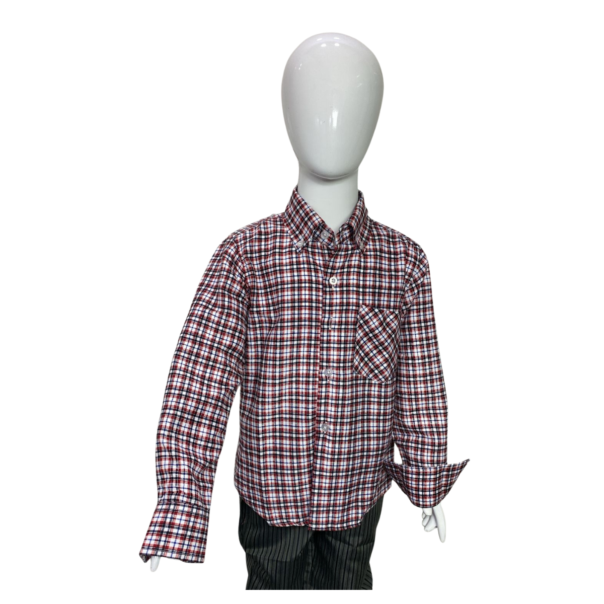 Camisa Cuadrille Traje Huaso Niño Y Juvenil Rojo Blanco Negro-2