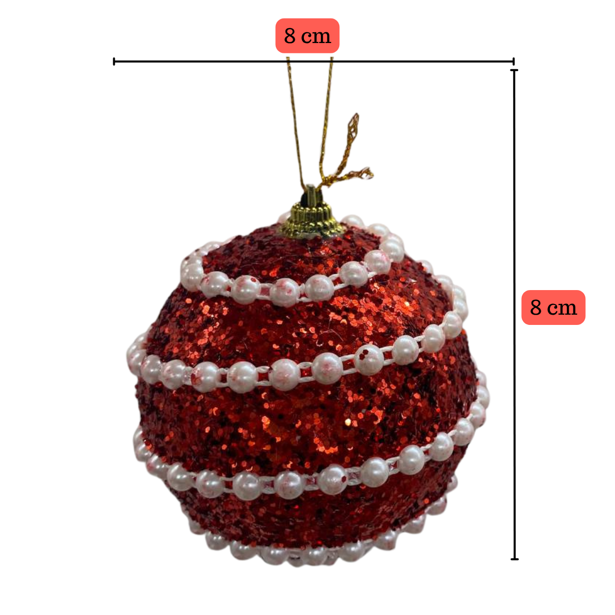 Set 9 Esferas Navideñas Bambalinas Decoracion 8cm Navidad 2025-4