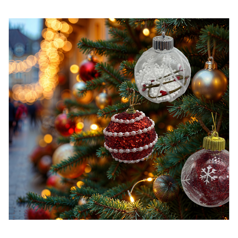 Set 9 Esferas Navideñas Bambalinas Decoracion 8cm Navidad 2025-5