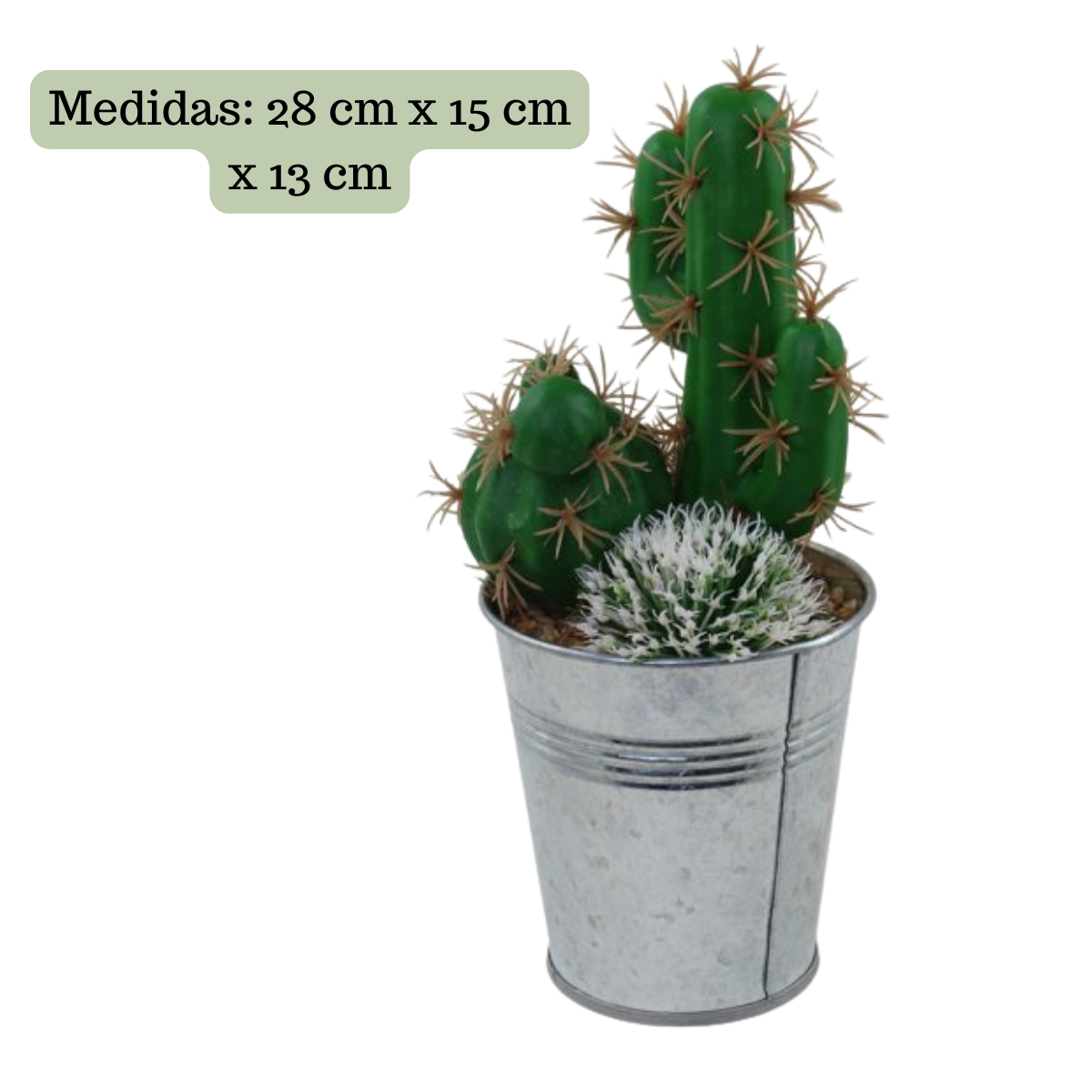 Cactus Artificial Verde Artesanal Para Decoración de Interiores y Exteriores-2