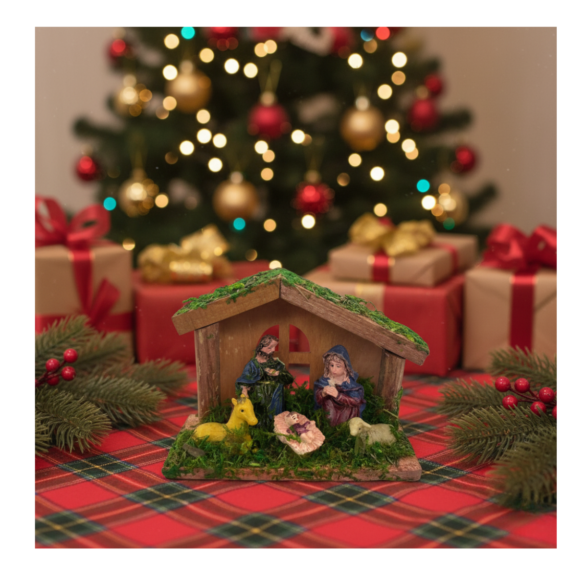 Pesebre Navideño 12x9x5 cm Decoración Navidad 2025-4