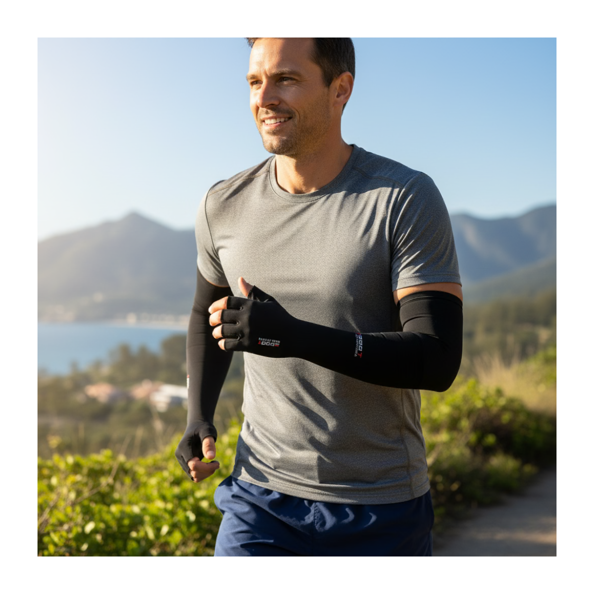 Mangas Compresión Brazo Camuflaje UV Invierno Talla Única Color Negro-7