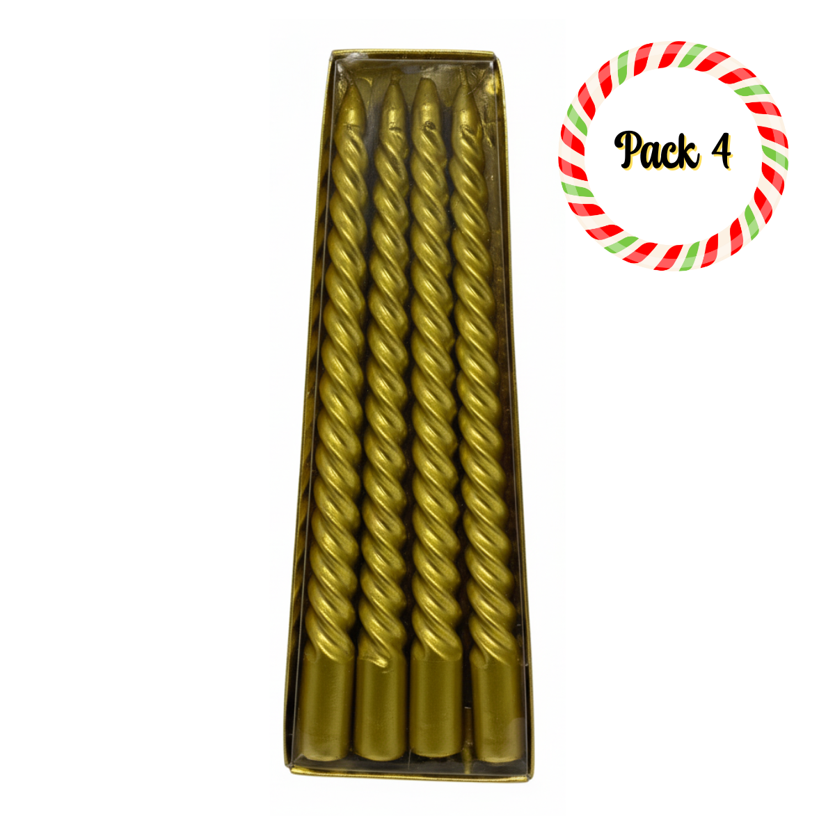 Pack De 4 Velas Decoración Navidad 25cm Navidad 2025-0