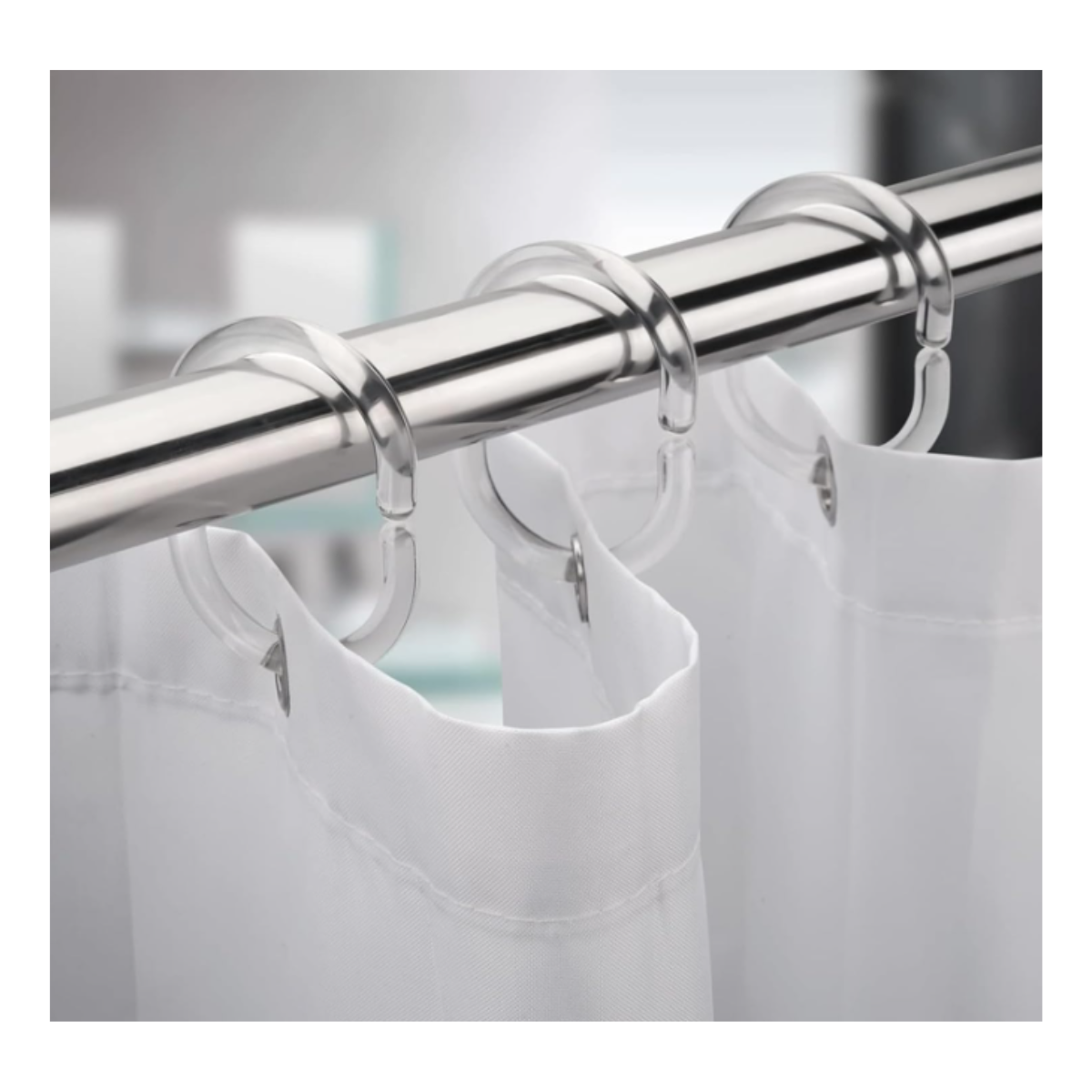 Set De 12 Ganchos Para Cortina De Baño Transparente-5