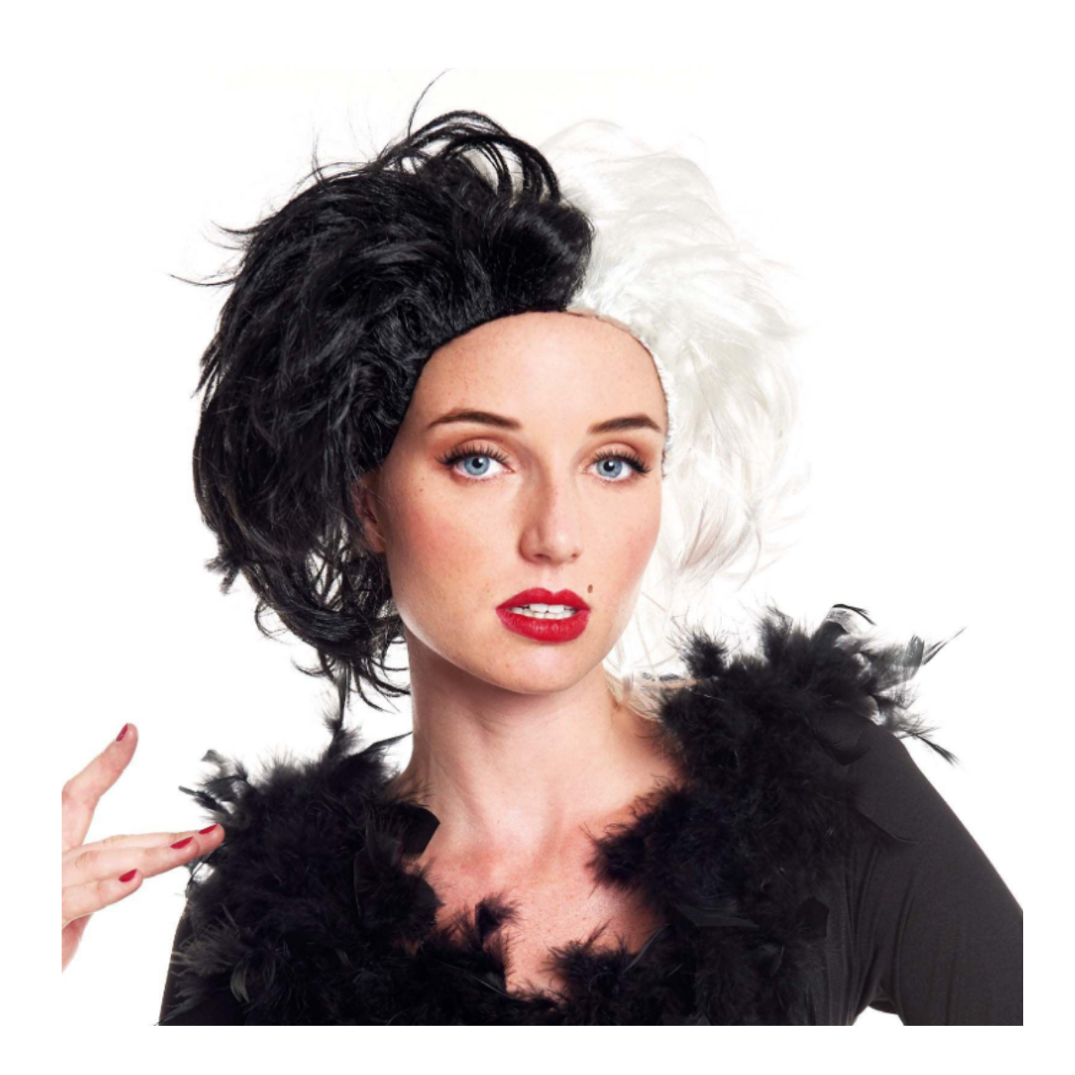 Peluca Cruella De Vil 101 Dalmatas Hallowen 2025-3