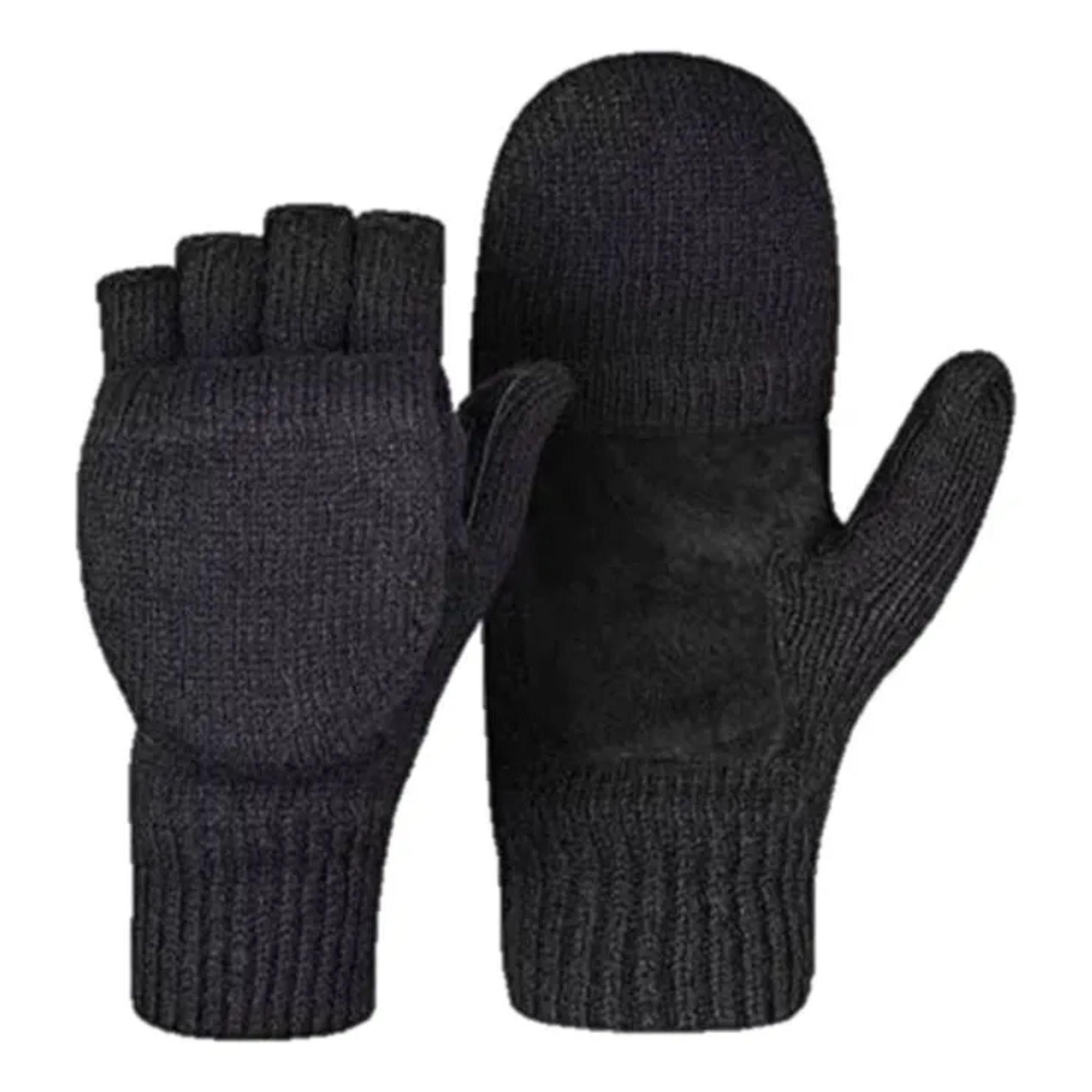 Pack 3 Guantes Térmicos De Invierno Sin Dedos Convertibles Unisex Para Jovenes y Adultos-1