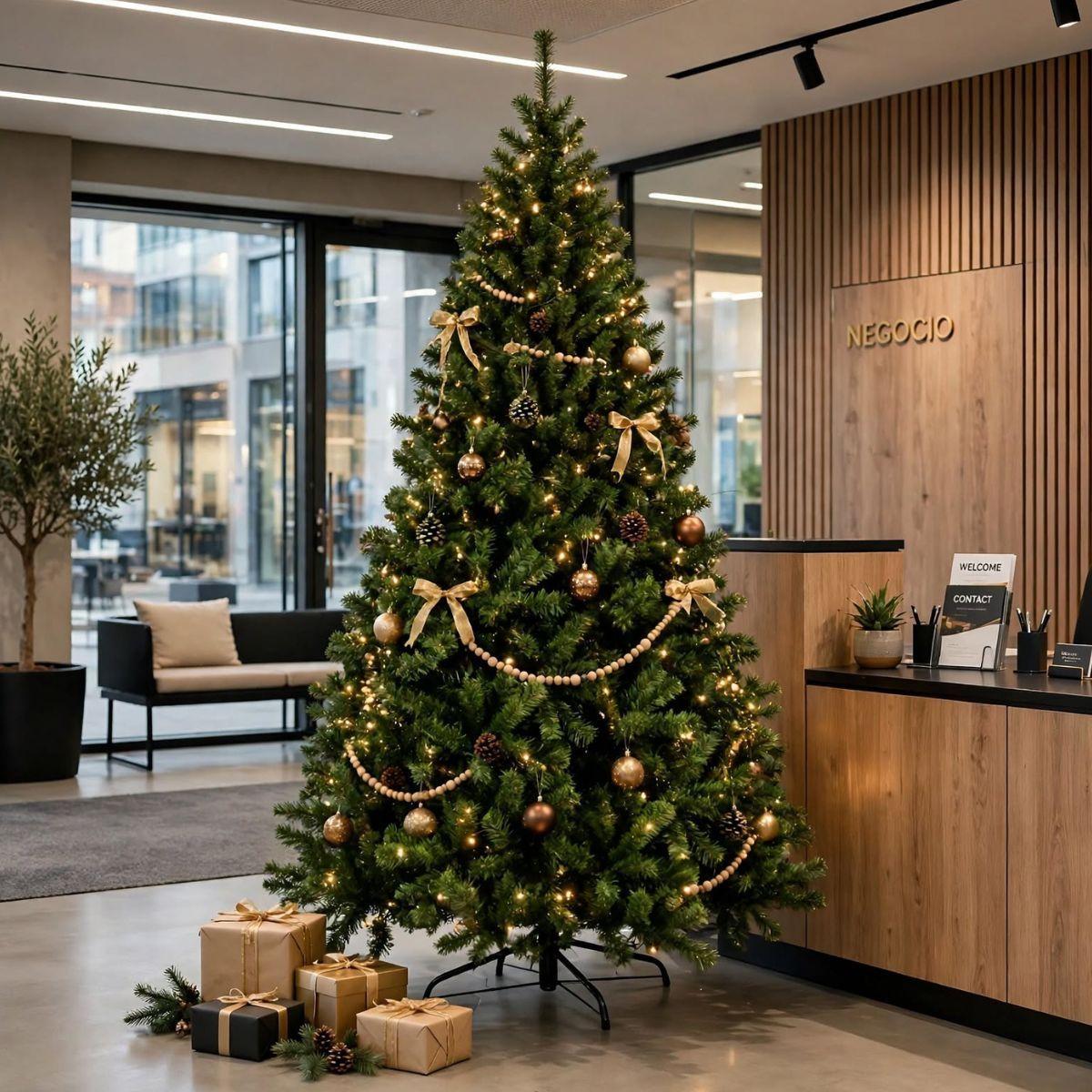 Arbol de navida pino verde artificial 210 cm-1