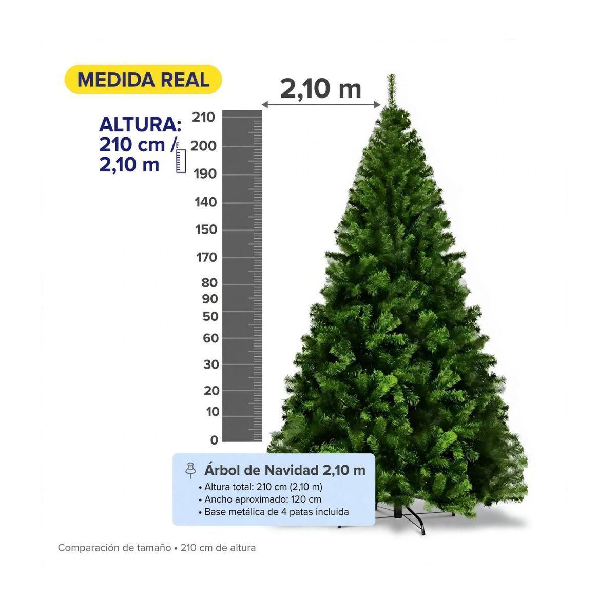 Arbol de navida pino verde artificial 210 cm-2
