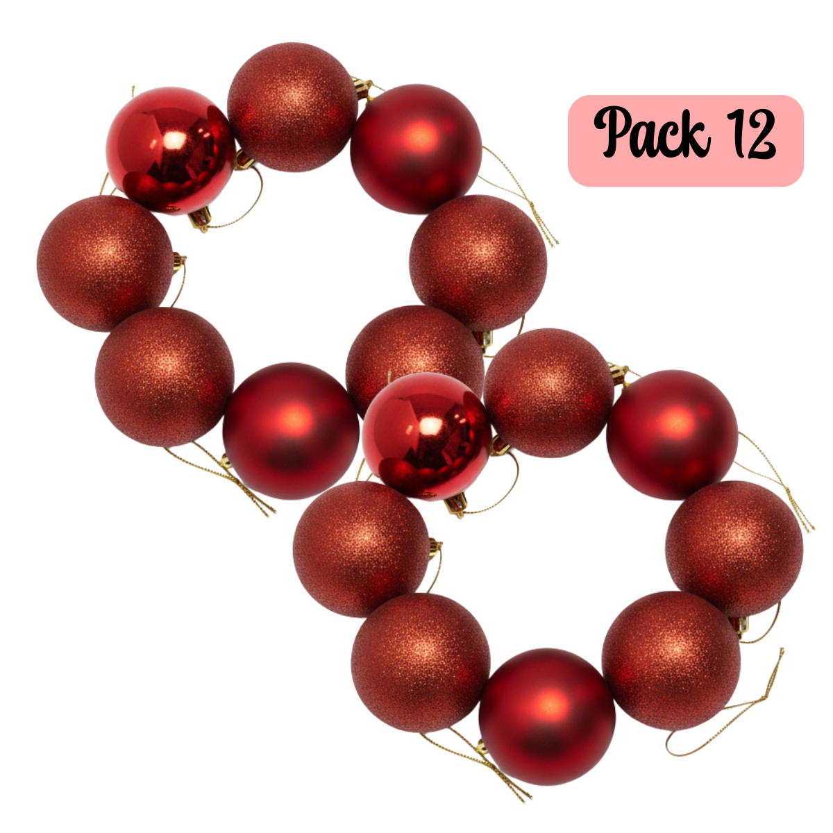 Pack 12 Esferas Navidad 10cm Decoración Colgantes-0