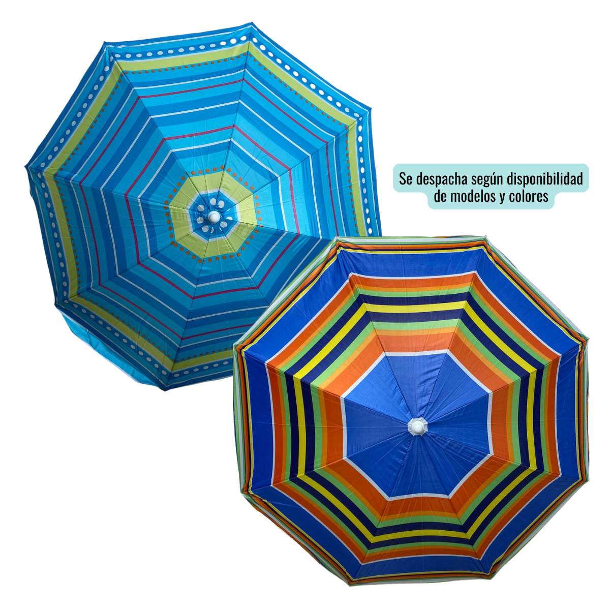 Quitasol Paraguas Playa Protección UV Sombrilla Verano 150cm Mix Colores-3