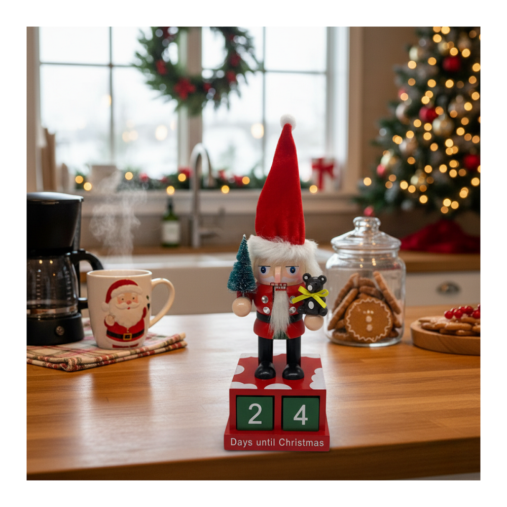 Calendario Navideño De Madera Hermoso Perpetuo Surtido Navidad 2025-5