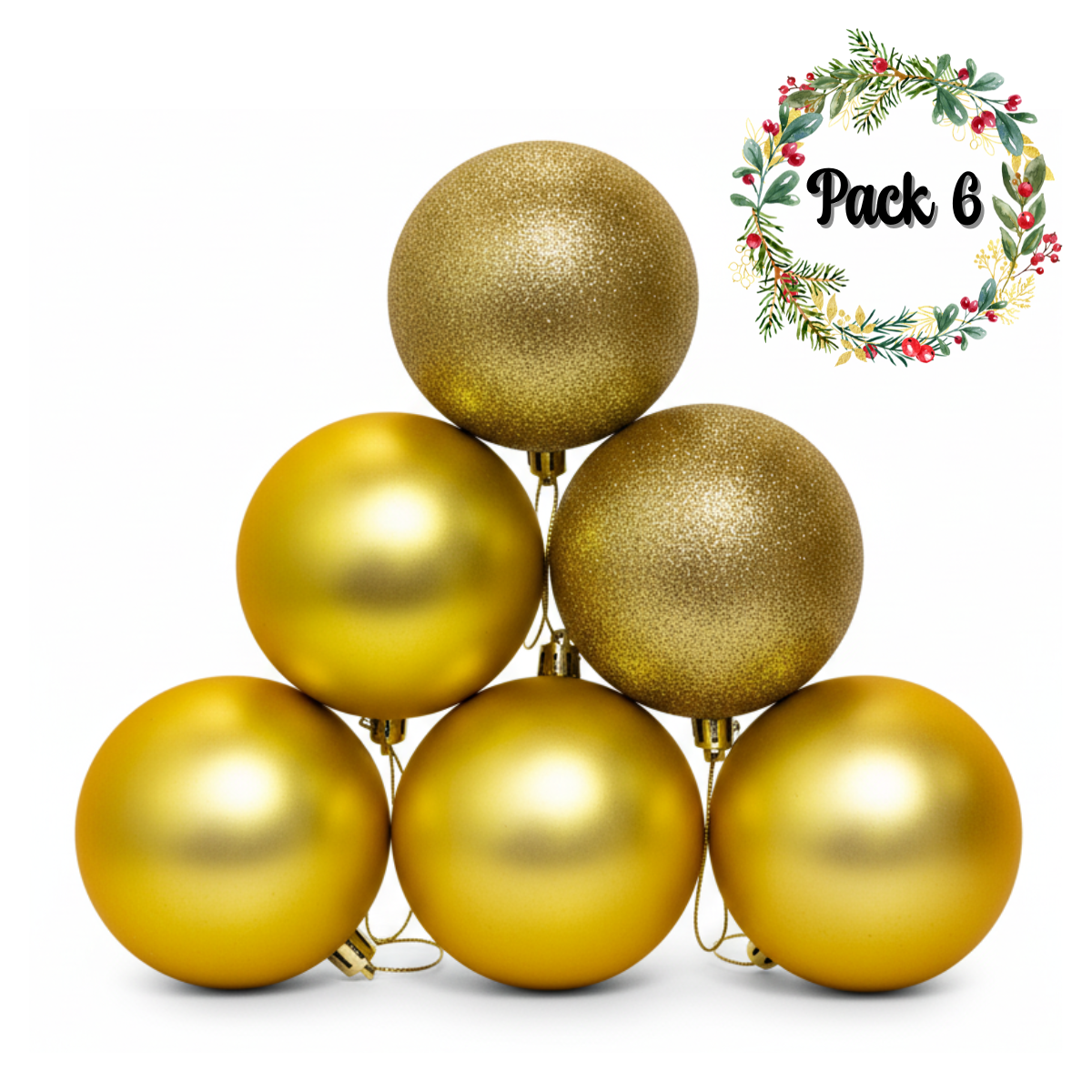 Pack 6 Esferas Navidad Rojas 12cm Decoración Colgantes-0