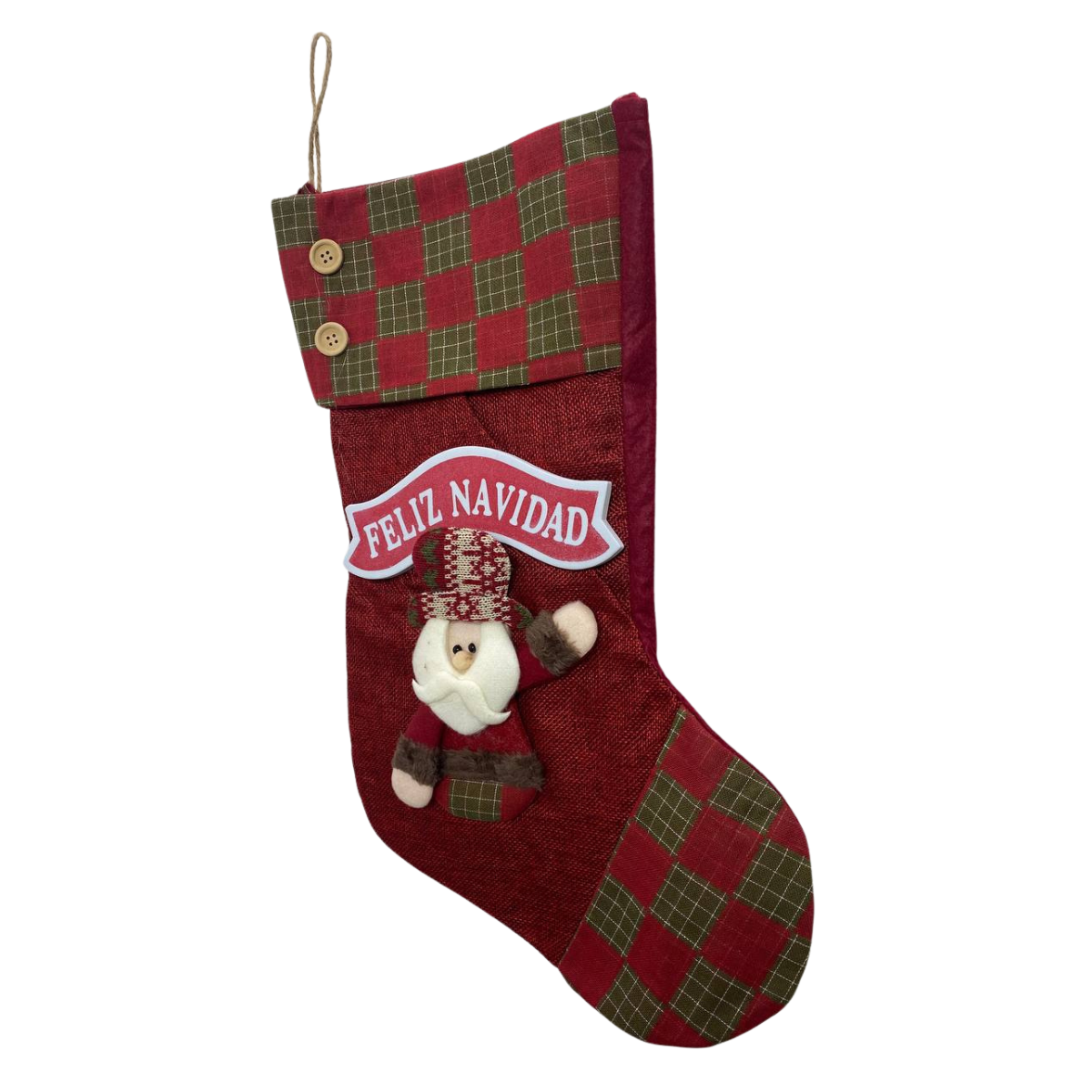 Bota Navideña Viejito Pascuero Grande Modelo 1 Navidad Decoración-2
