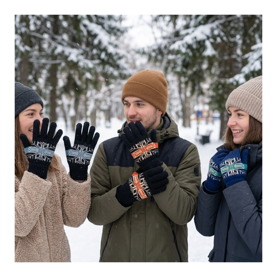 Pack 3 Guantes De Lana Térmico Con Chiporro Surtidos-7
