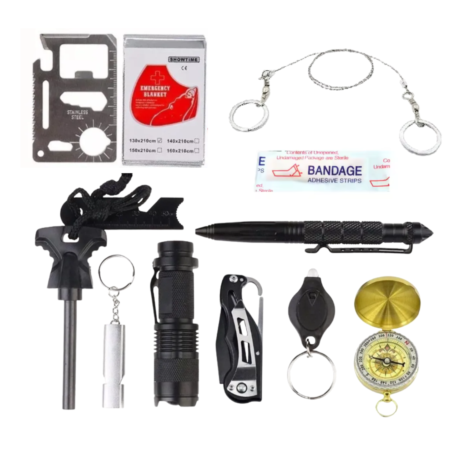 Kit Herramientas Supervivencia Outdoor Camping 11 En 1 Emergencia-2