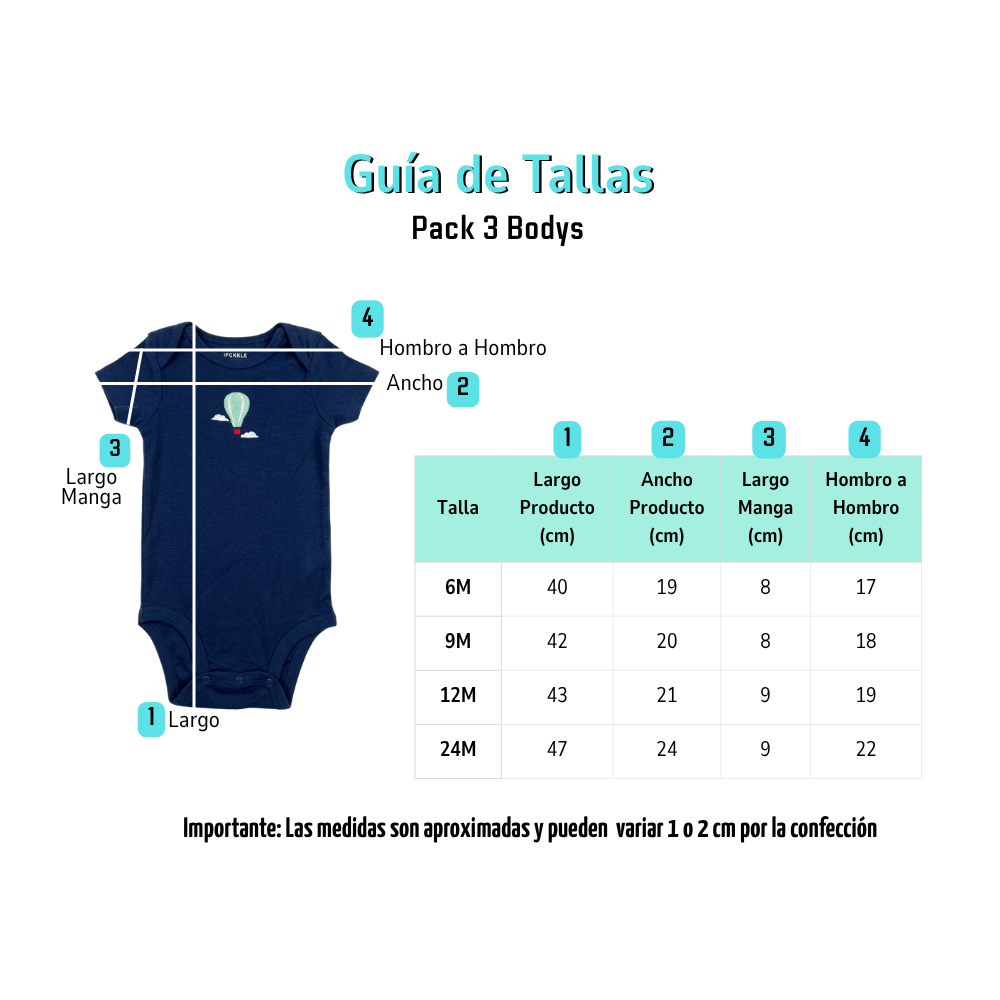 Pack 4 Bodys Diseños Surtidos 100% Algodón-6