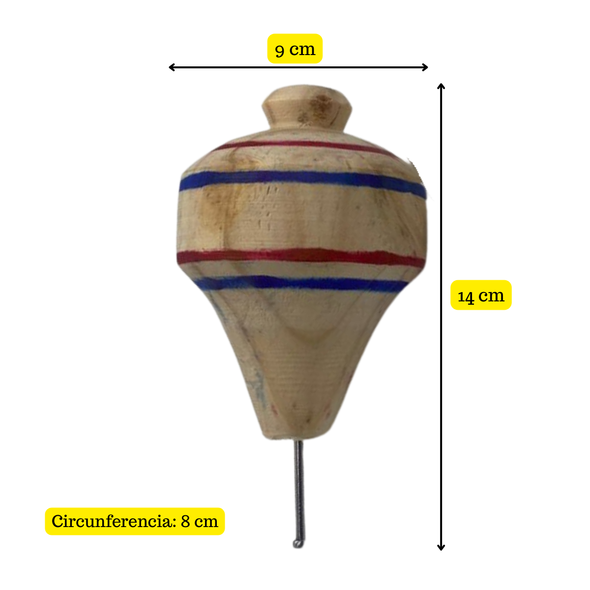 Pack Trompo Mas Emboque De Madera Juego Tradicional Chile-5