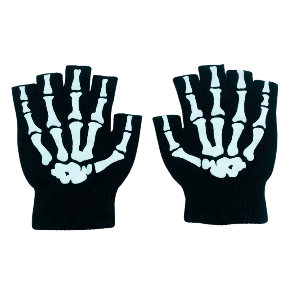 Pack 12 Guantes Manga Calavera Hombre Mujer Sin Dedos Bicicleta Moto-2
