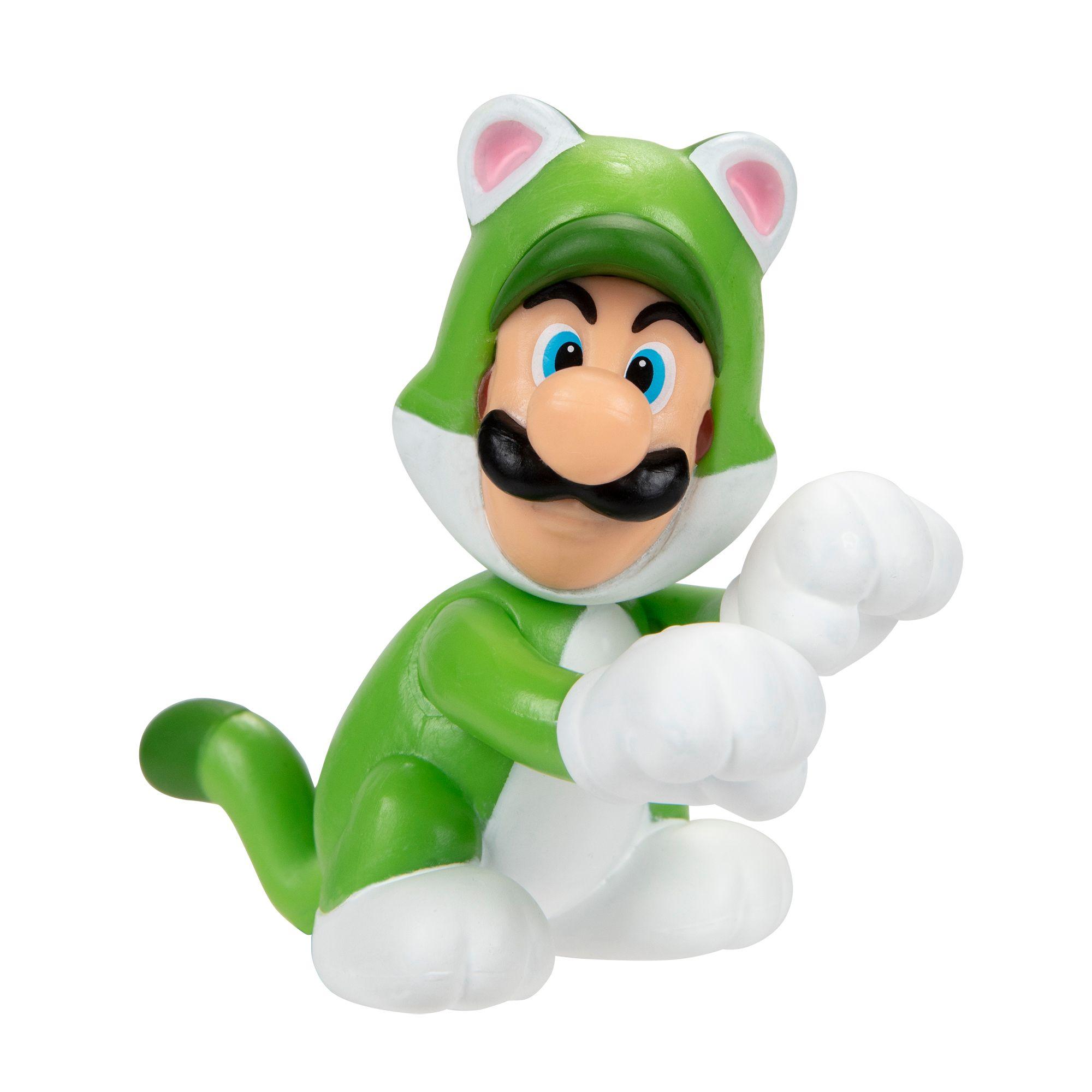 Figura de Cat Luigi 2,5" Super Mario-1