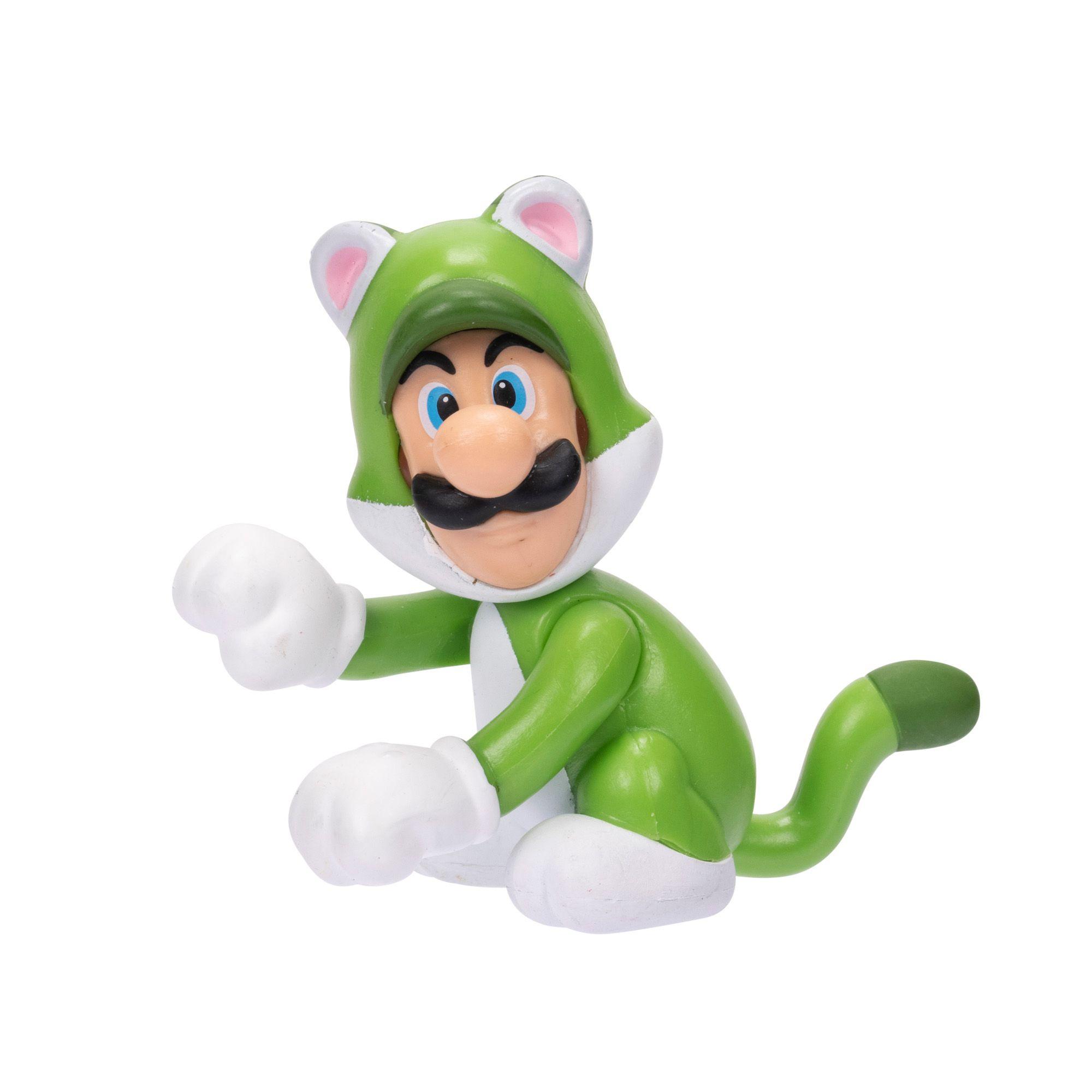 Figura de Cat Luigi 2,5" Super Mario-2